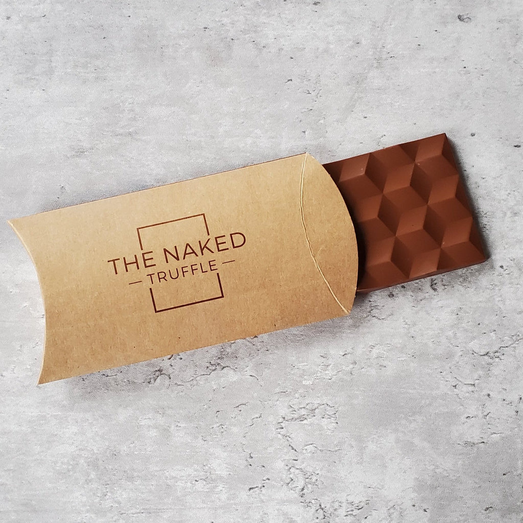 milk chocolate and almonds bar, eco-friendly packaging